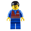 Blue Torso, Blue Legs, Black Hair, Mustache