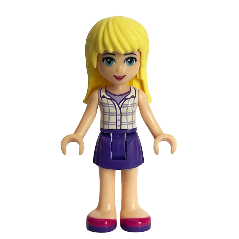 LEGO Stephanie - White Plaid Top, Dark Purple Skirt (fig-011054)