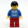Blue Torso, Red Legs, Black Hair