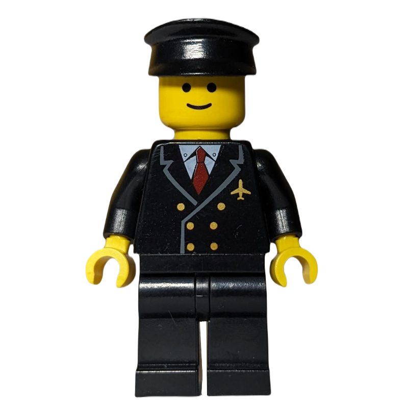 LEGO Pilot - Black Torso, Black Legs Black Hat (fig-011063)