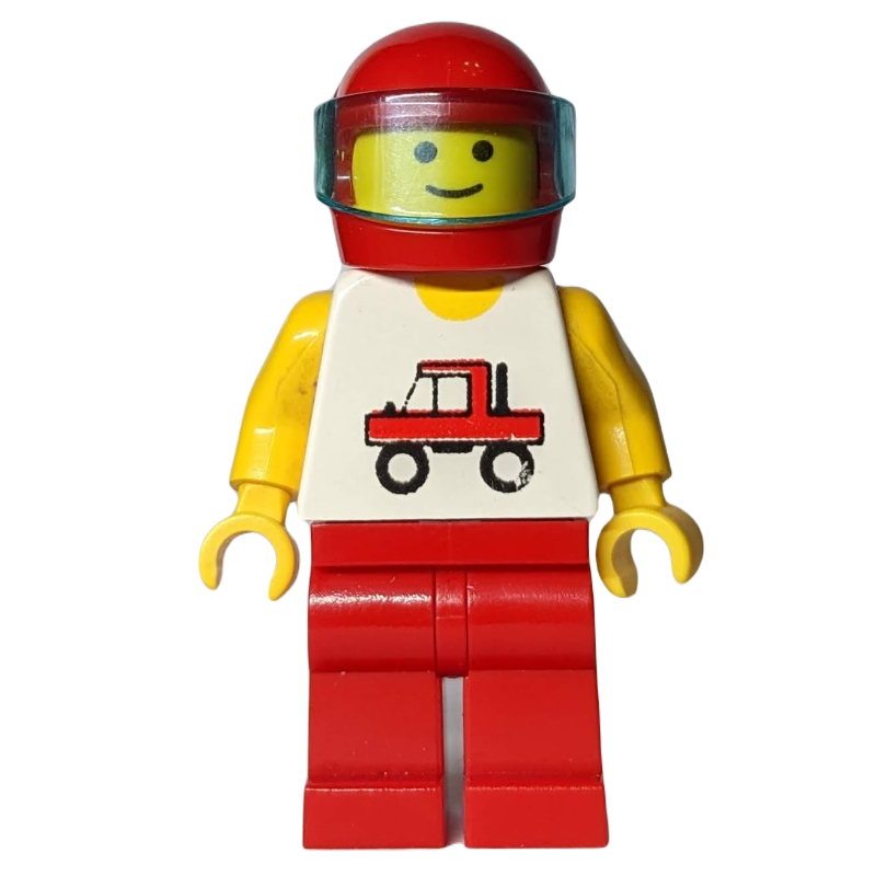 LEGO White Torso, Red Legs, Red Helmet (fig-011072)