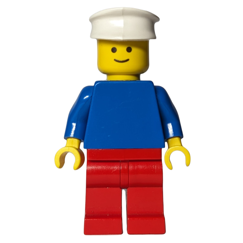 LEGO Blue Torso, Red Legs, White Cap (fig-011076)