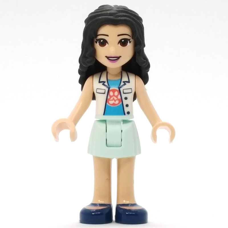 LEGO Emma - White Veterinarian Jacket, Light Aqua Skirt (fig-011115)