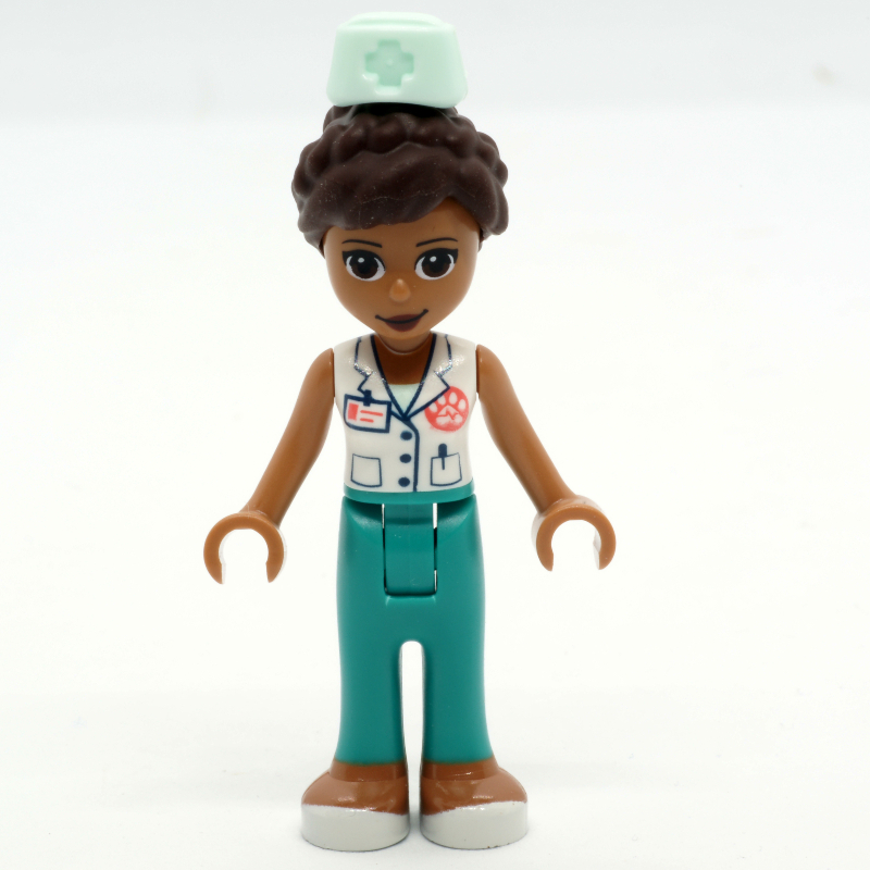 LEGO Donna - White Veterinarian Jacket, Dark Turquoise Pants, Hat (fig-011118)