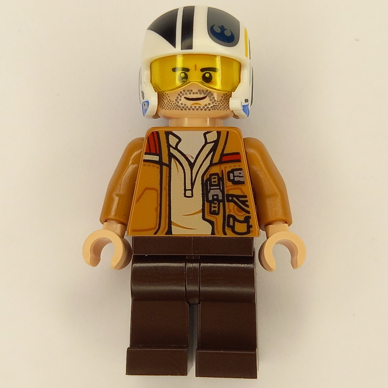 LEGO Poe Dameron, Open Medium Nougat Jacket, Helmet (fig-011123)