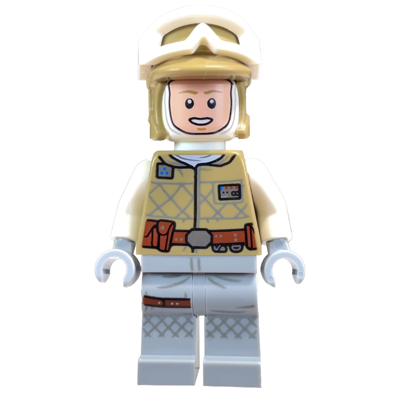 LEGO Luke Skywalker, Hoth Outfit, Tan Hat, Printed Light Bluish Gray Legs (fig-011124)