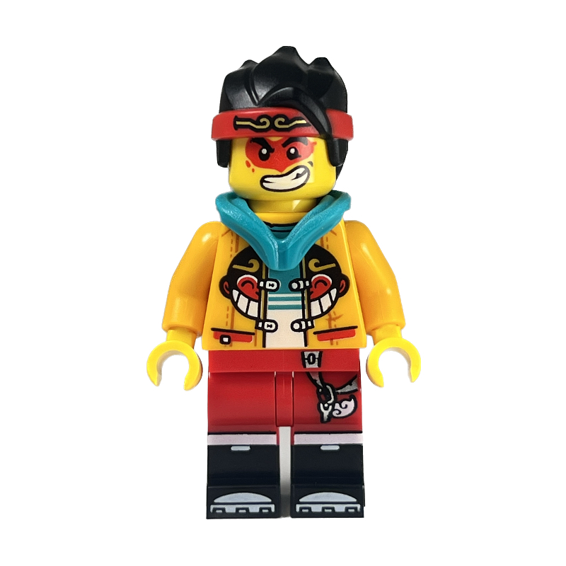 LEGO Monkie Kid, Dark Turquoise Hood, Red Eye Make-up (fig-011141)