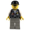 Police - Black Torso, Light Grey Legs, Black Cap