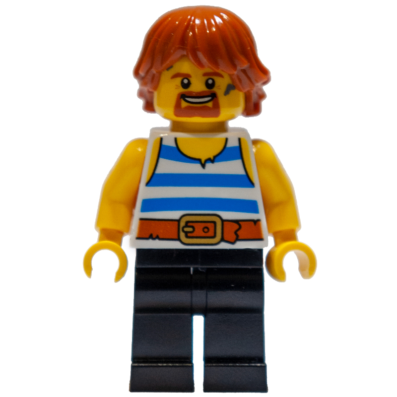 LEGO Blacksmith - White Torso, Black Legs, Dark Orange Hair (fig-011280)