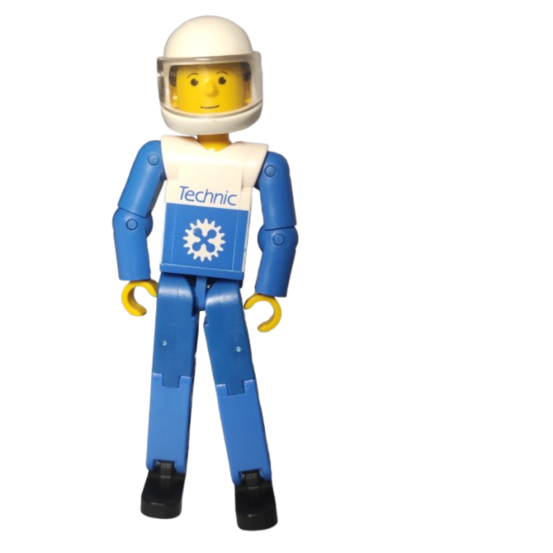 LEGO Technic Figure Blue Legs, White Top with Blue Arms, White Helmet (fig-011281)