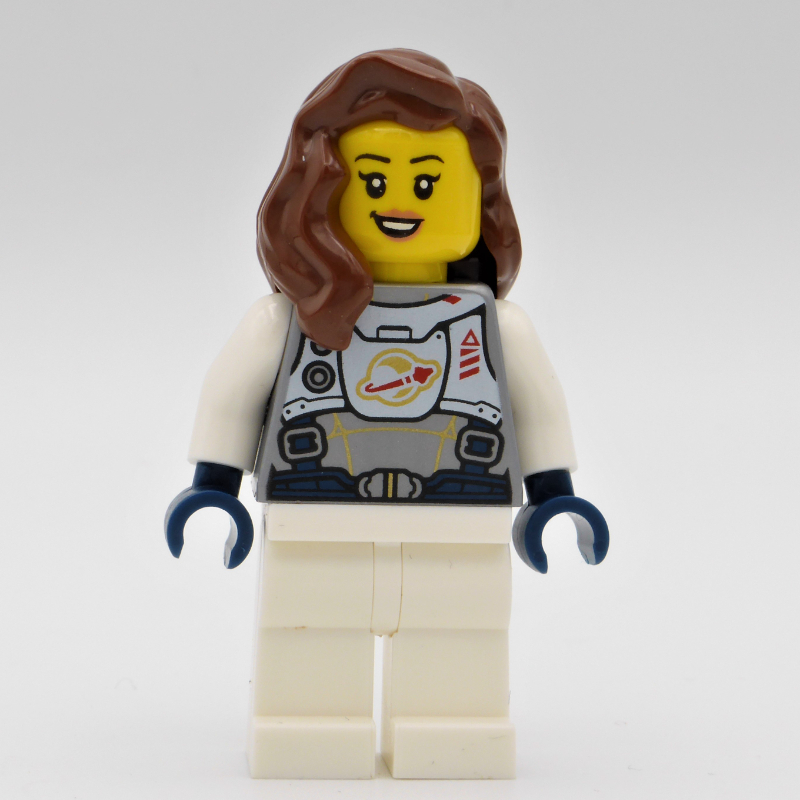 LEGO Astronaut - Flat Silver Torso, White Legs, Reddish Brown Hair (fig-011287)
