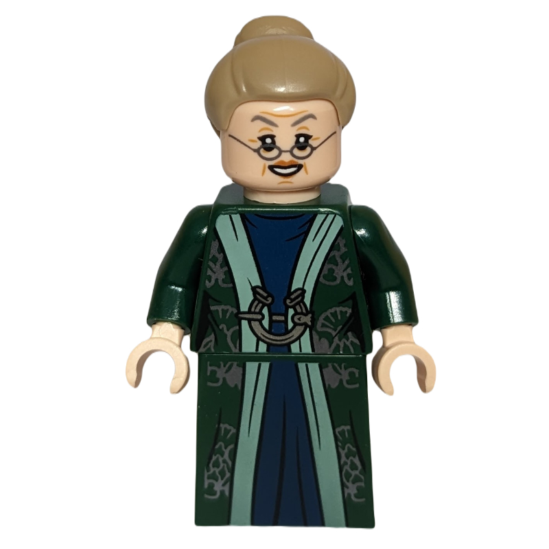 LEGO Professor Minerva McGonagall, Dark Green Robes, Dark Tan Hair, Printed Skirt (fig-011380)