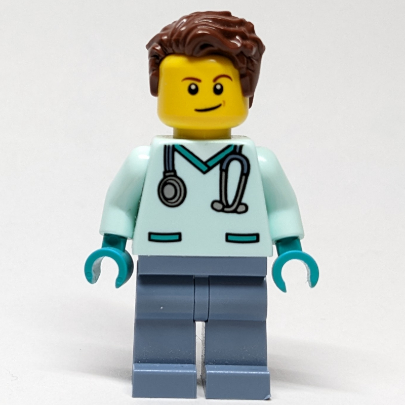 LEGO Vet, Man, Light Aqua Scrubs (fig-011425)
