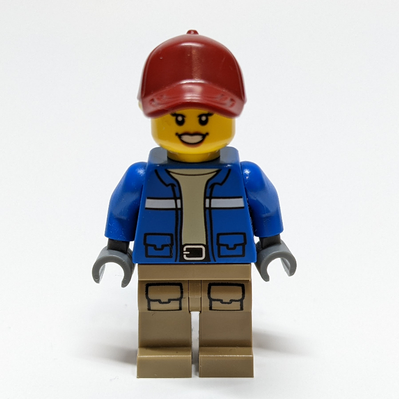 LEGO Woman, Blue Jacket, Dark Red Cap (fig-011426)
