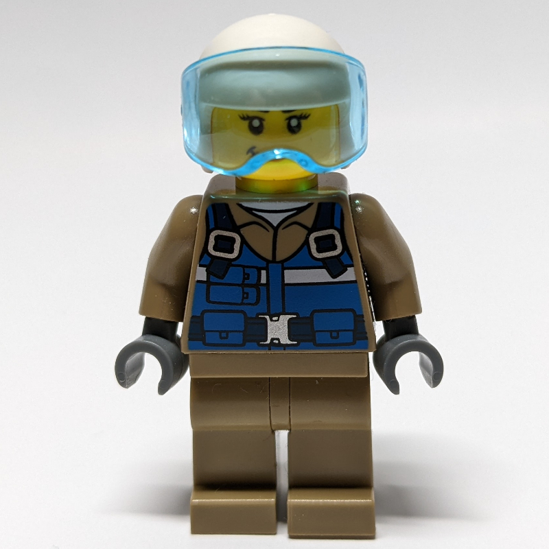 LEGO Woman, Pilot, Blue Vest, White Helmet (fig-011427)