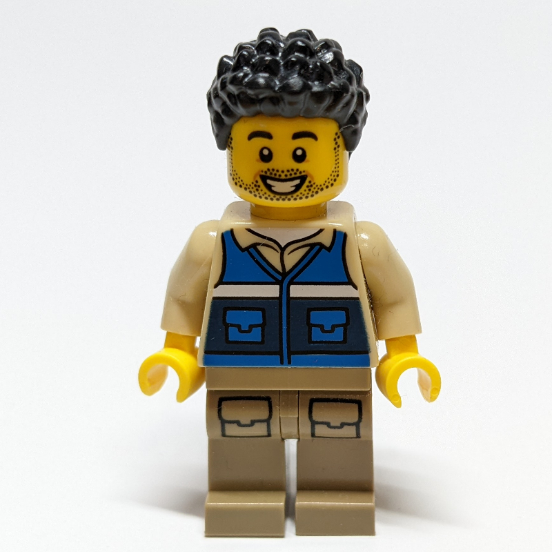LEGO Man, Blue Vest, Black Hair (fig-011428)