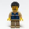 Man, Blue Vest, Black Hair