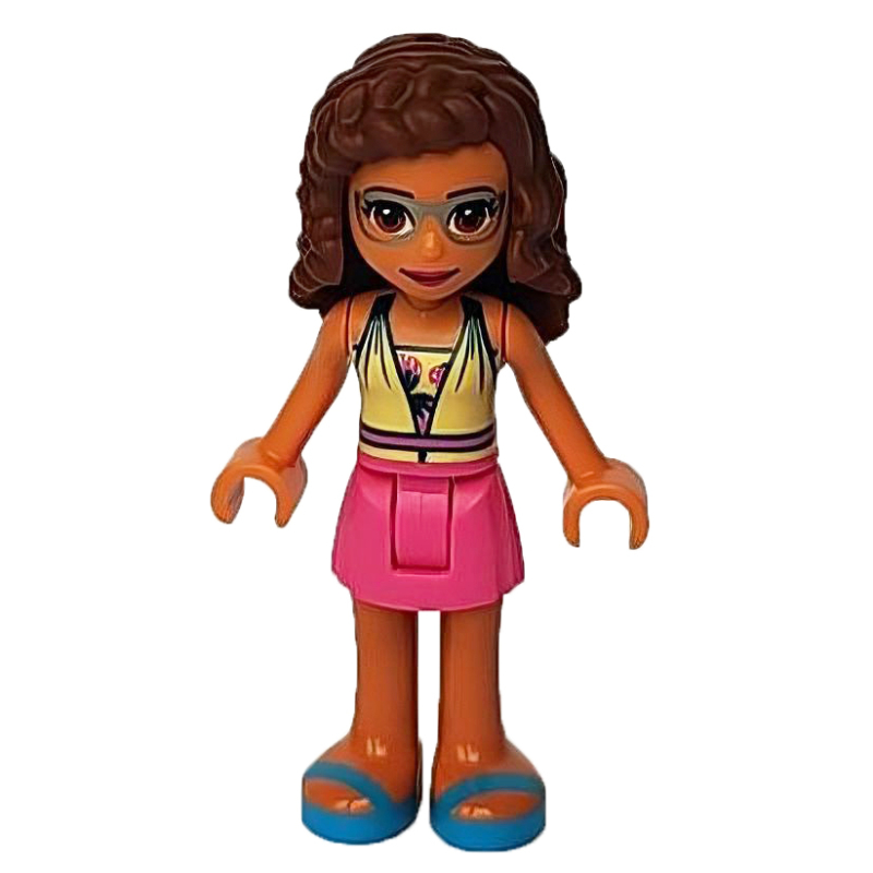 LEGO Olivia - Bright Light Yellow Top, Dark Pink Skirt (fig-011455)