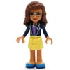 Olivia - Dark Blue Jacket, Bright Light Yellow Skirt
