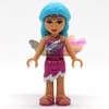 Claire - Magenta Dress, Cape, Medium Azure Hair