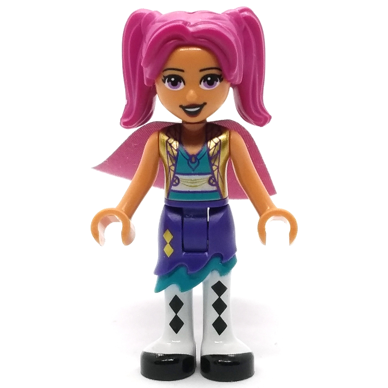 LEGO Camila - Gold Jacket, Dark Purple Skirt, Magenta Hair, Cape (fig-011476)