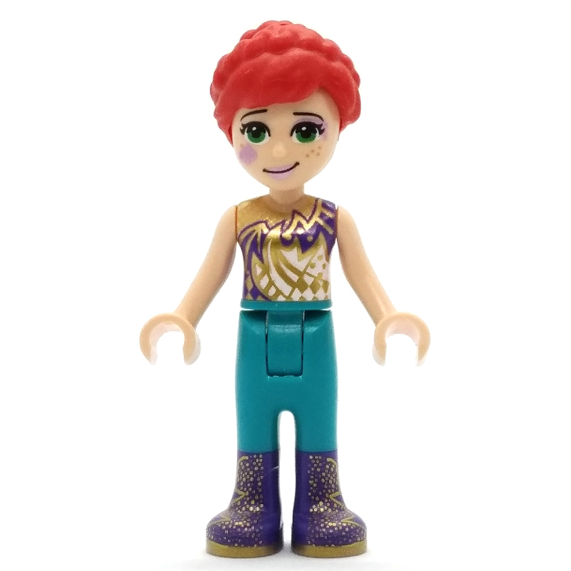 LEGO Mia - Gold/Dark Purple Top, Dark Turquoise Pants, Face Paint (fig-011477)