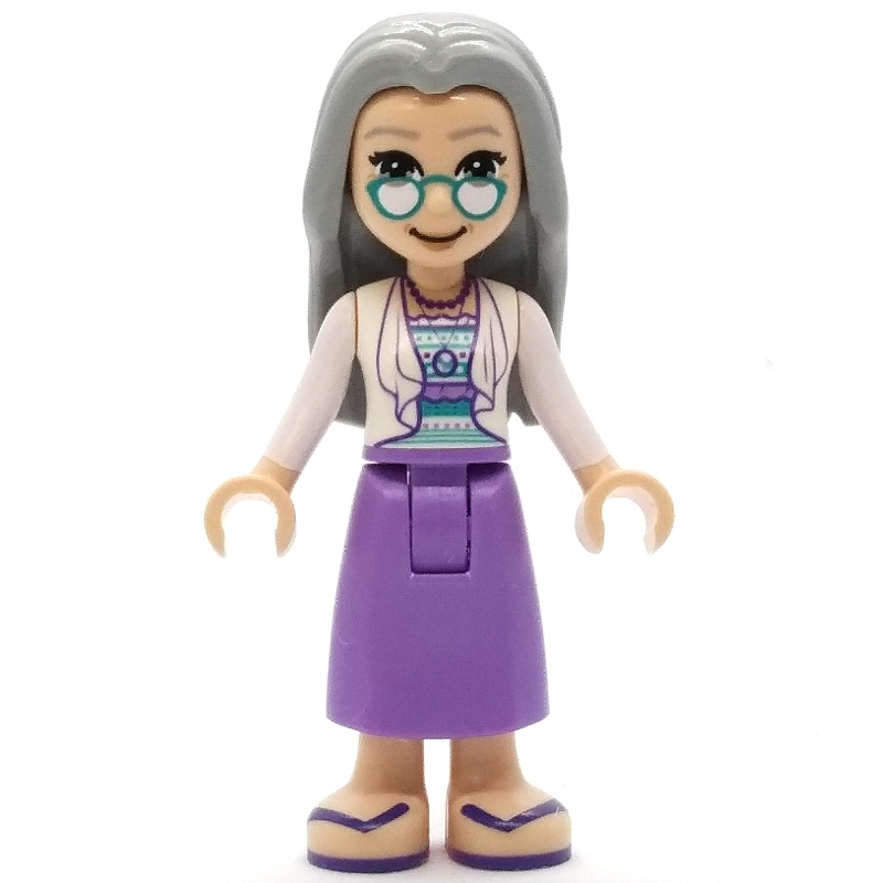 LEGO Nora - White Top,  Medium Lavender Dress, Light Bluish Grey Hair (fig-011481)
