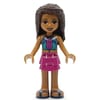 Andrea - Dark Blue Top, Magenta Skirt