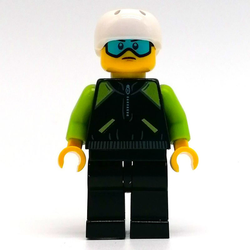 LEGO Black Torso, Lime Arms, Black Legs, White Helmet (fig-011552)