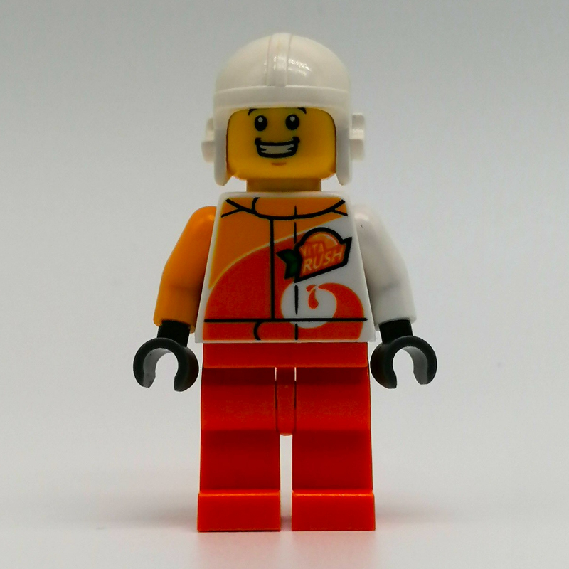 LEGO White/Orange Torso, Orange Legs, White Helmet (fig-011554)