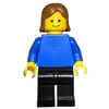 Woman, Blue Torso, Black Legs, Medium Brown Hair