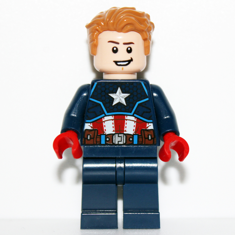 LEGO Captain America, Medium Nougat Hair, Red Hand, Beard (fig-011587)