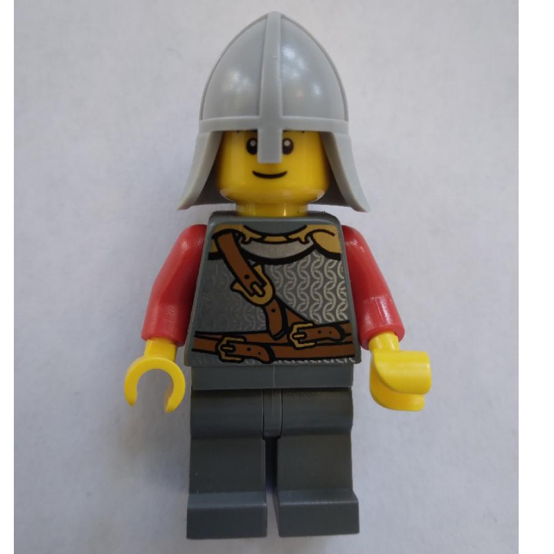 LEGO Knight, Armor with Straps, Light Bluish Gray Helmet, Black Eyebrows (fig-011670)