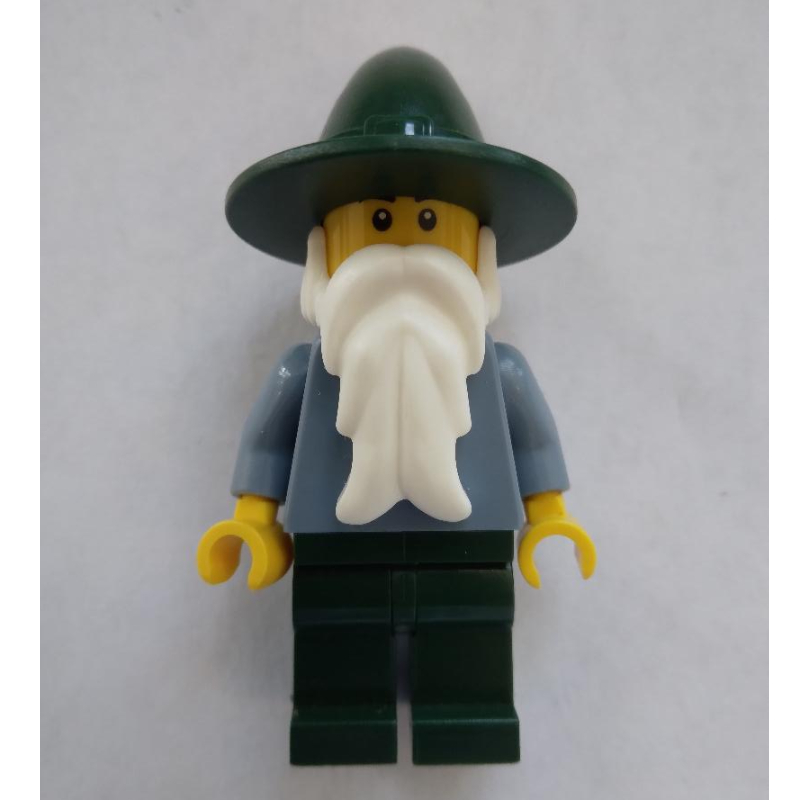 LEGO Wizard - Sand Blue Body, Dark Green Legs, Black Eyebrows (fig-011677)