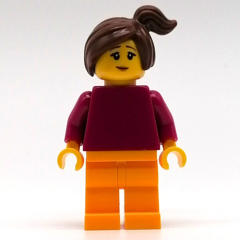 LEGO Maria - Magenta Torso, Orange Legs, Reddish Brown Hair (fig-011683)