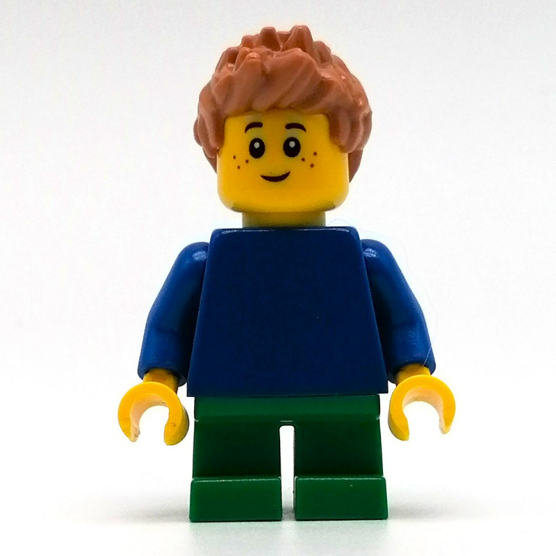 LEGO Leo - Blue Torso, Green Legs, Medium Nougat Hair (fig-011684)