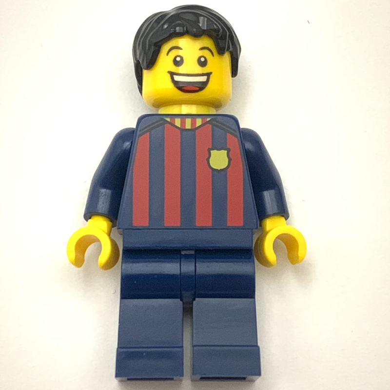 LEGO FC Barcelona Fan - Dark Blue Legs, Black Short Hair (fig-011728)