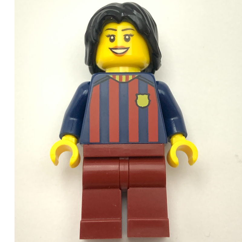 LEGO FC Barcelona Fan - Dark Red Legs, Black Long Hair (fig-011731)