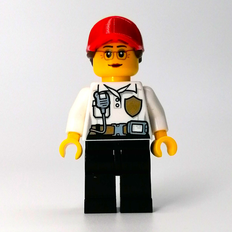 LEGO Firefighter, White Torso, Black Legs, Red Cap (fig-011734)
