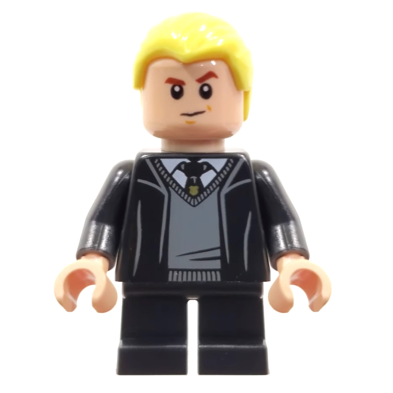 LEGO Draco Malfoy, Open Long Robes over Slytherin Sweater, Short Black Legs (fig-011764)