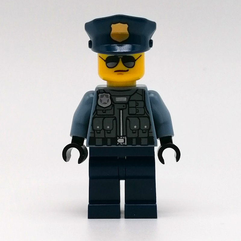 LEGO Police Officer, Sand Blue Torso, Dark Blue Legs (fig-011772)