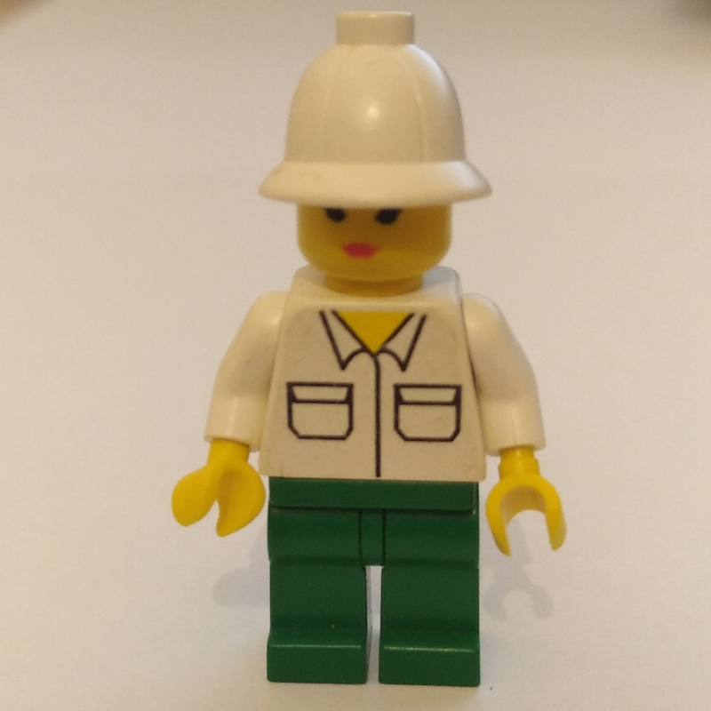 LEGO White Torso, Green Legs, White Pith Helmet (fig-011773)