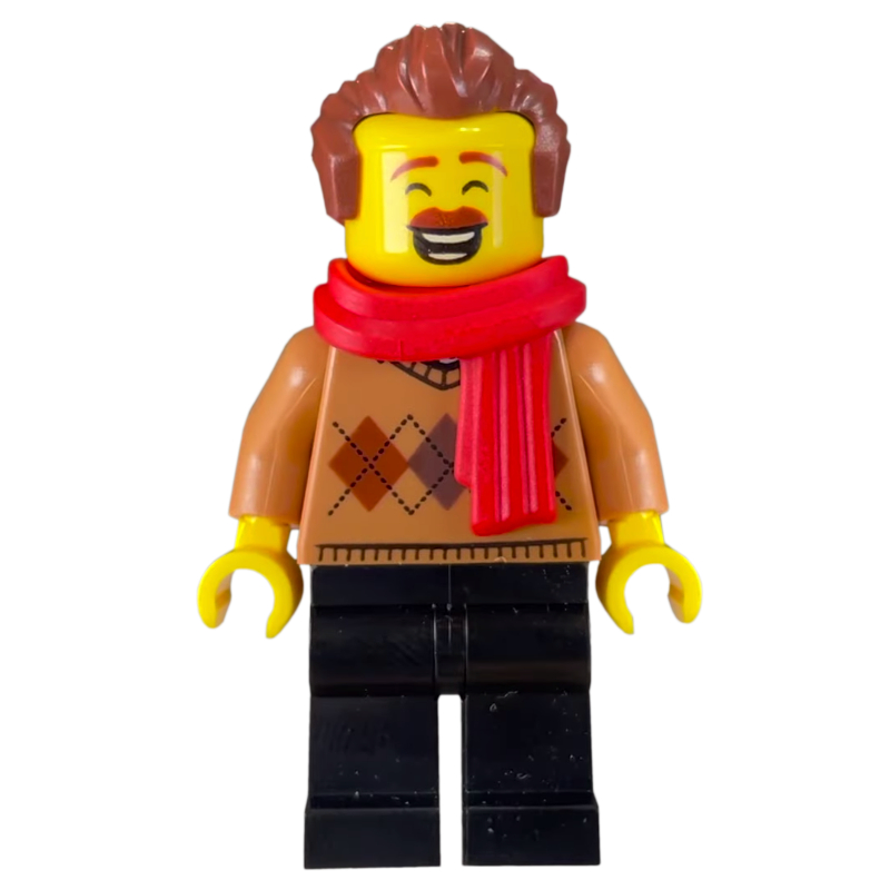 LEGO Man, Medium Nougat Sweater, Red Scarf (fig-011799)