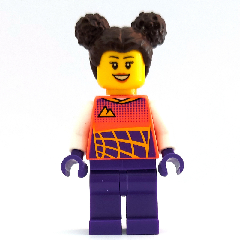 LEGO Stunt Rider, Coral Race Jacket, Dark Purple Legs (fig-011822)