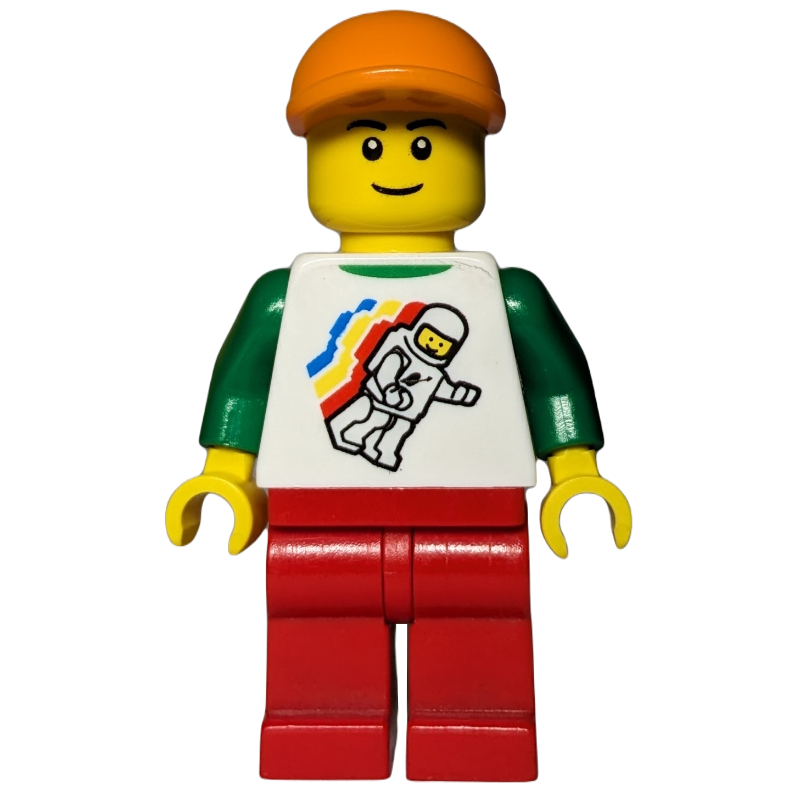 LEGO White Torso, Red Legs, Orange Cap (fig-011857)