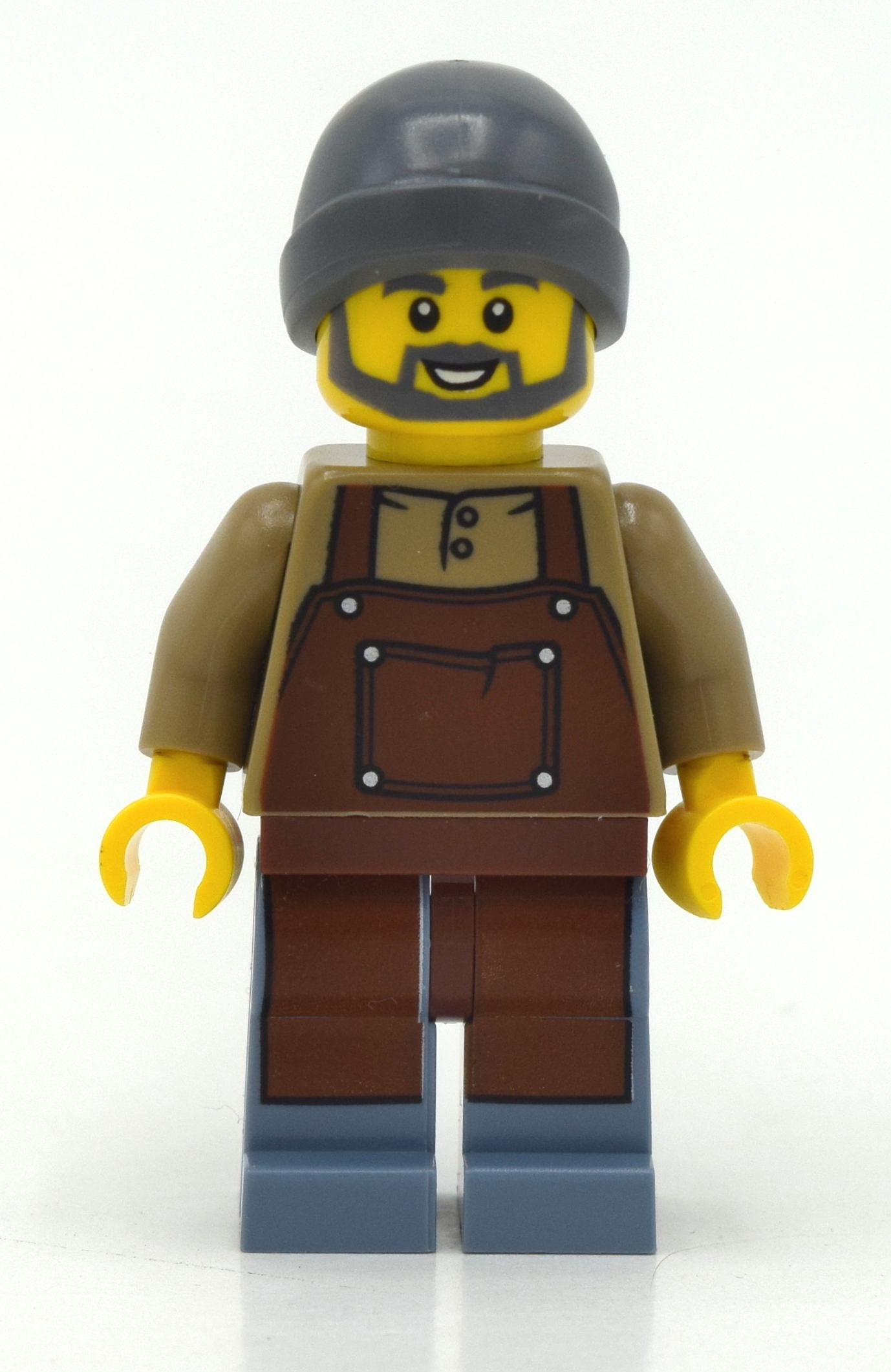 LEGO Barista, Reddish Brown Apron, Sand Blue Legs, Dark Bluish Gray Beanie Hat (fig-011869)