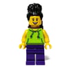 Woman, Lime Torso, Dark Purple Legs, Black Hair