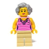Woman, Bright Pink Torso, Tan Legs, Light Bluish Grey Hair