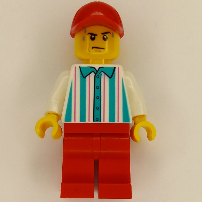 LEGO Hot Dog Vender, Red Legs and Cap (fig-011993)