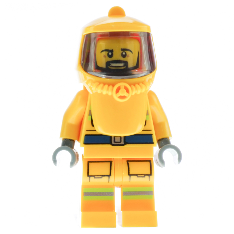 LEGO Firefighter, Bright Light Orange Hazmat Suit (fig-011998)
